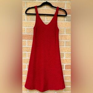 Vintage y2k 90s Betsey Johnson Textured Red Fitted Dress Size P